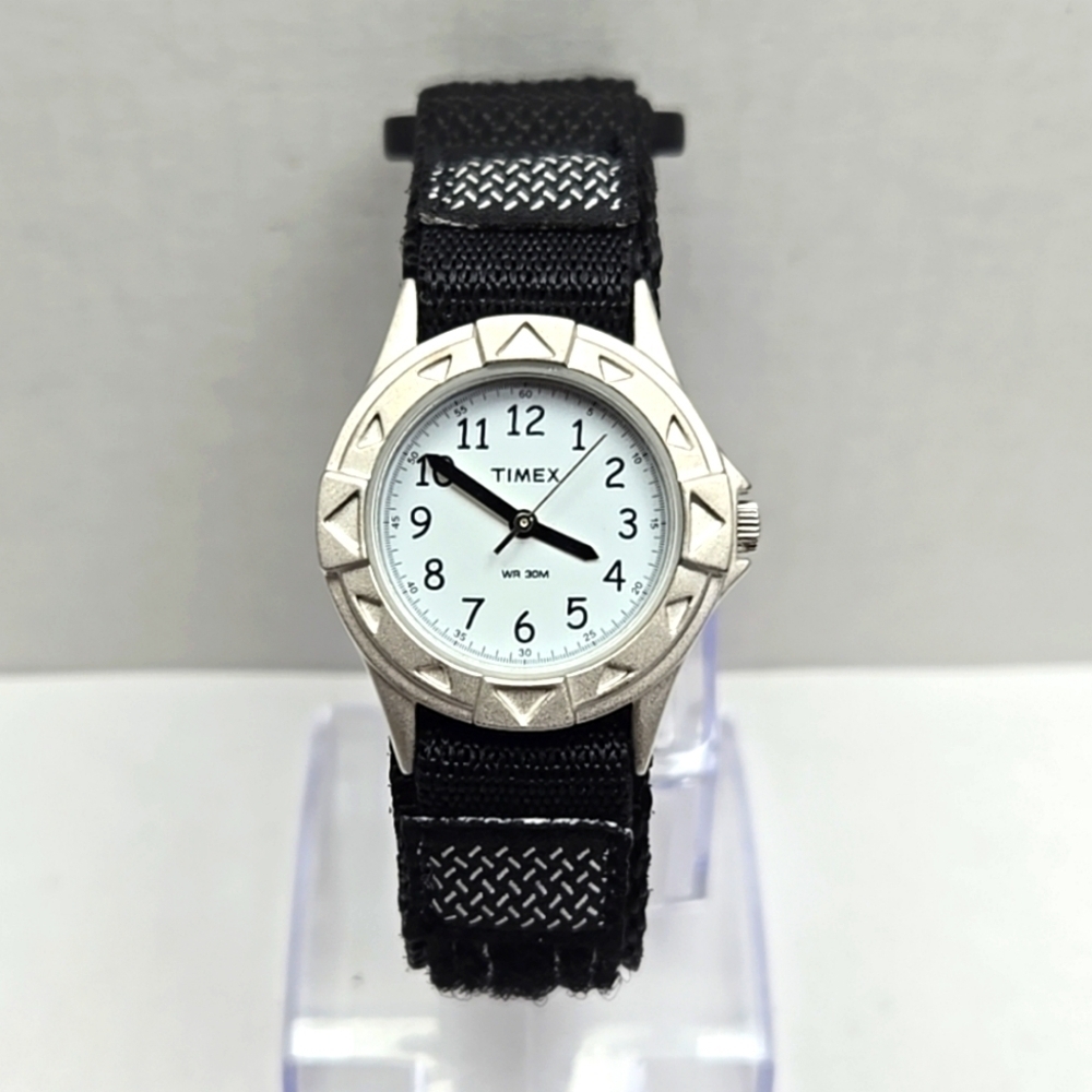 Womens Kids Timex T79051 Outdoors Black Fast Wrap Strap Watch New Battery